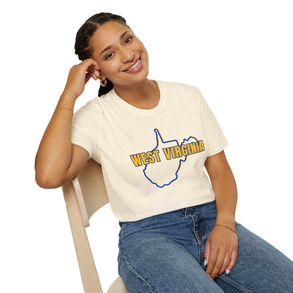 West Virginia Outline T‑Shirt – "God, Guns and West Virginia Till I'm Done" Graphic Tee