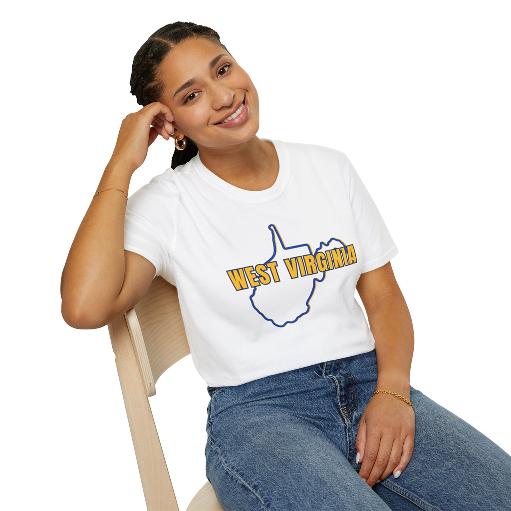 West Virginia Outline T‑Shirt – "God, Guns and West Virginia Till I'm Done" Graphic Tee