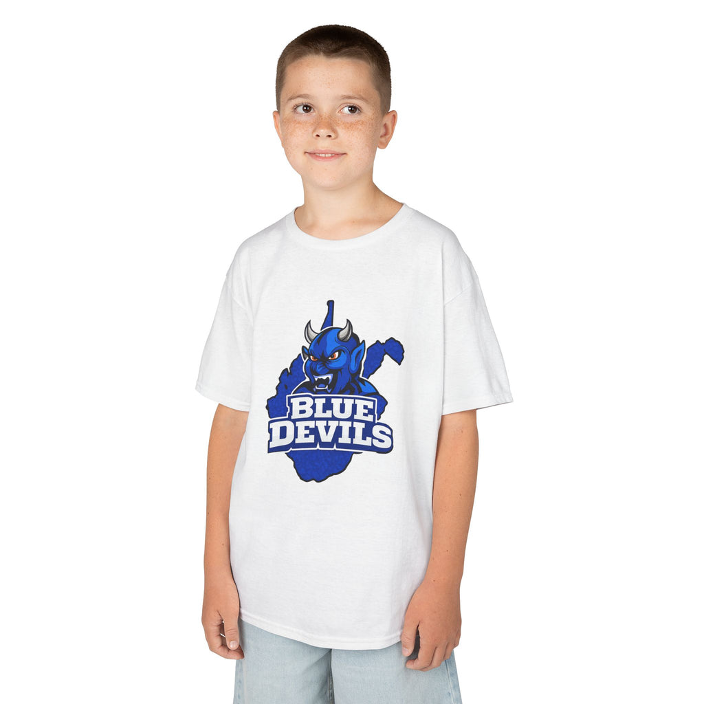 Kids Blue Devils Mascot T‑Shirt — Youth Team Spirit Tee