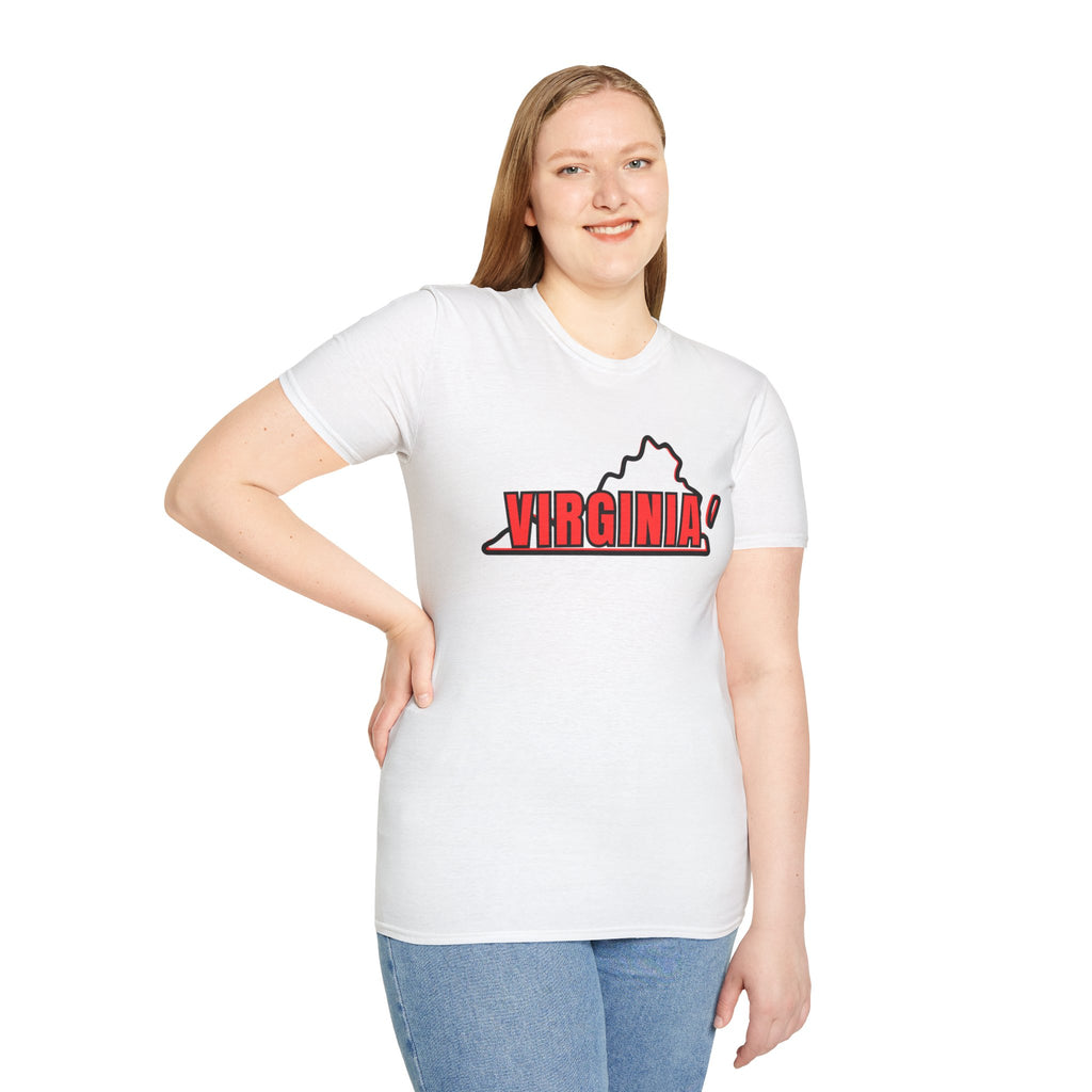 Virginia Outline T-Shirt — State Pride Tee with "West Virginia" Text
