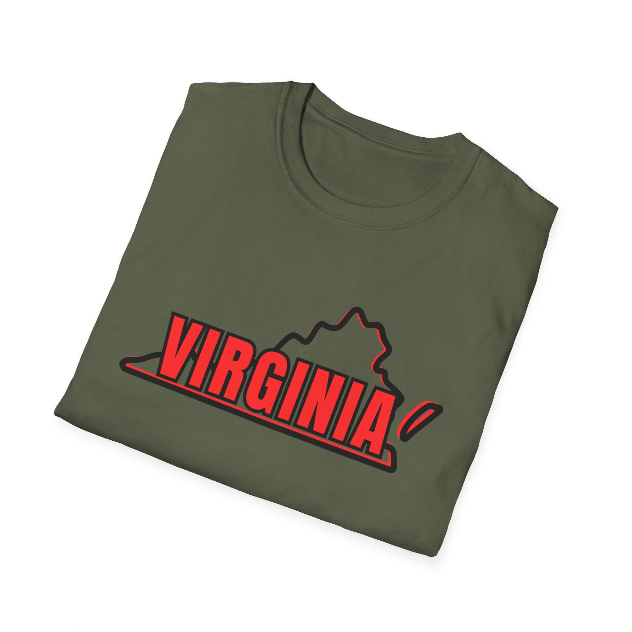 Virginia Outline T-Shirt — State Pride Tee with "West Virginia" Text