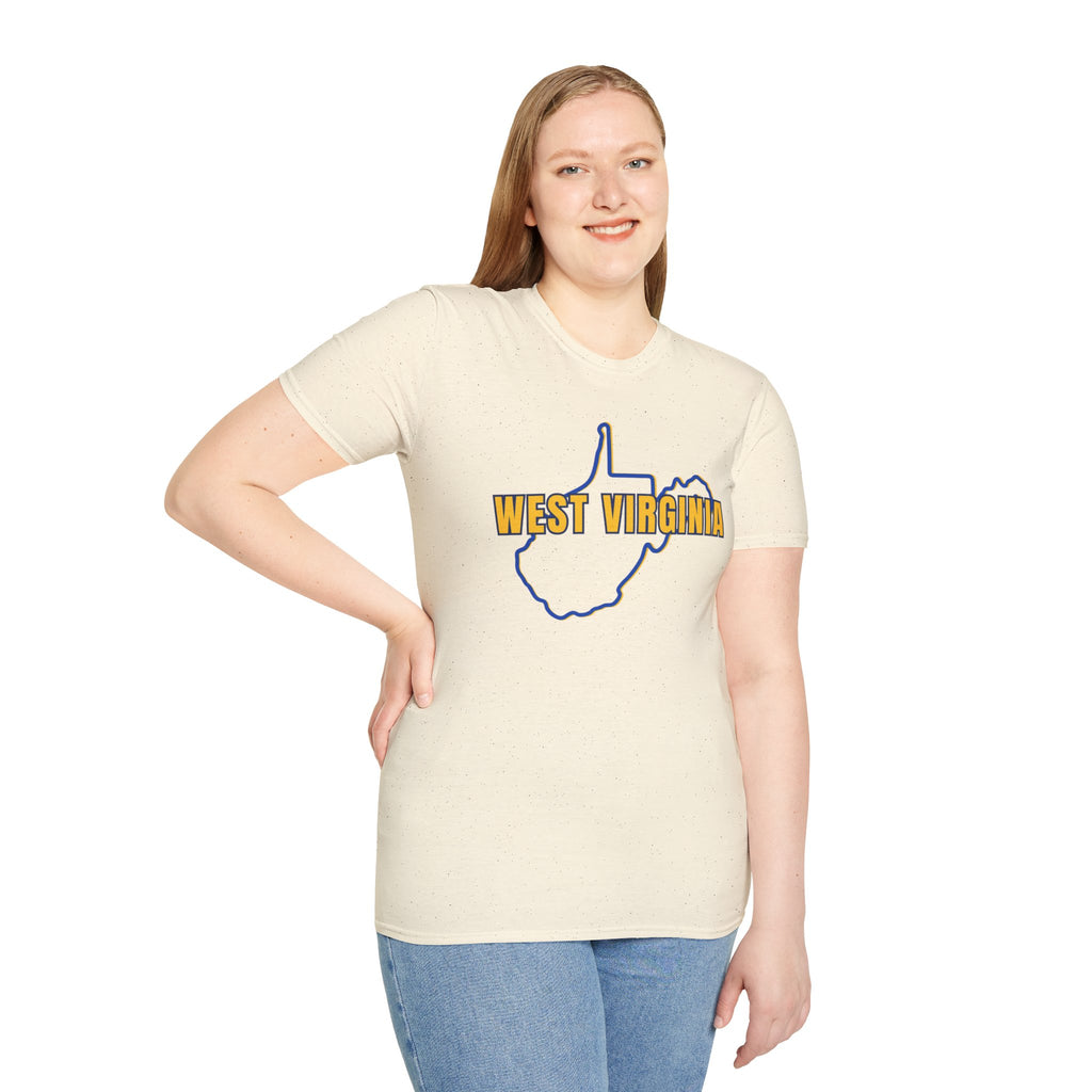 West Virginia Outline T‑Shirt – "God, Guns and West Virginia Till I'm Done" Graphic Tee