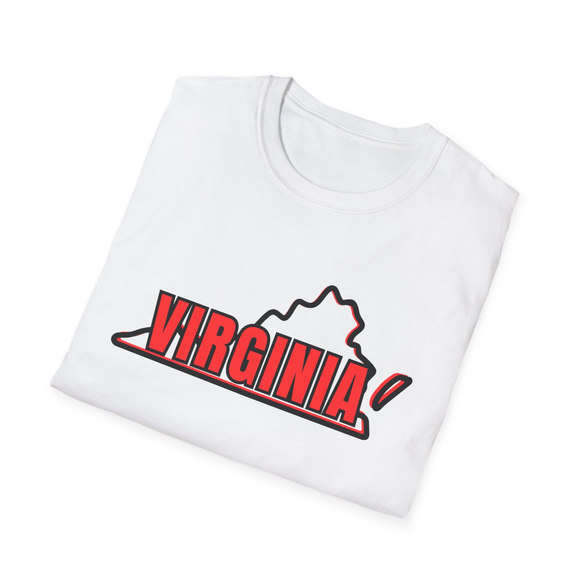 Virginia Outline T-Shirt — State Pride Tee with "West Virginia" Text