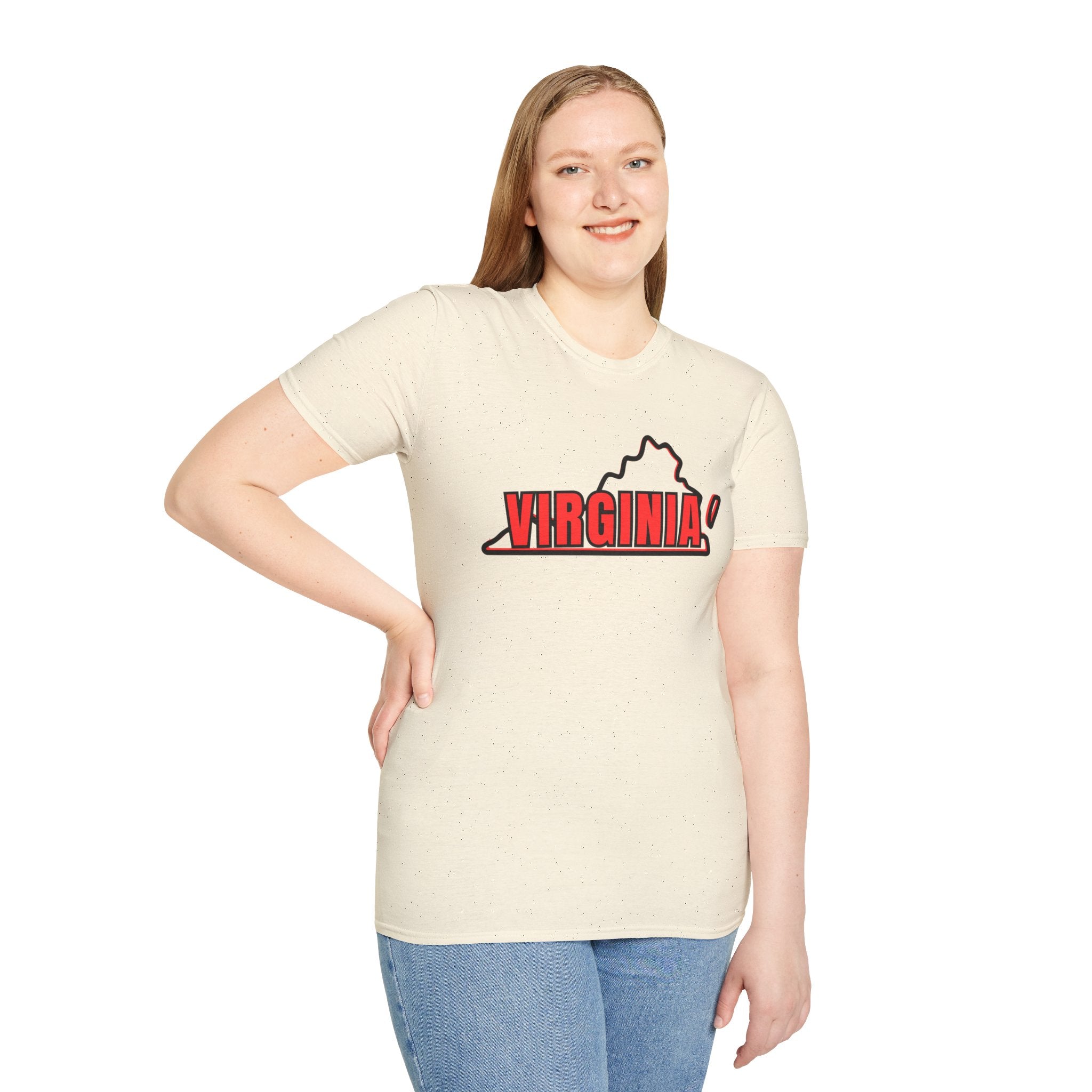 Virginia Outline T-Shirt — State Pride Tee with "West Virginia" Text