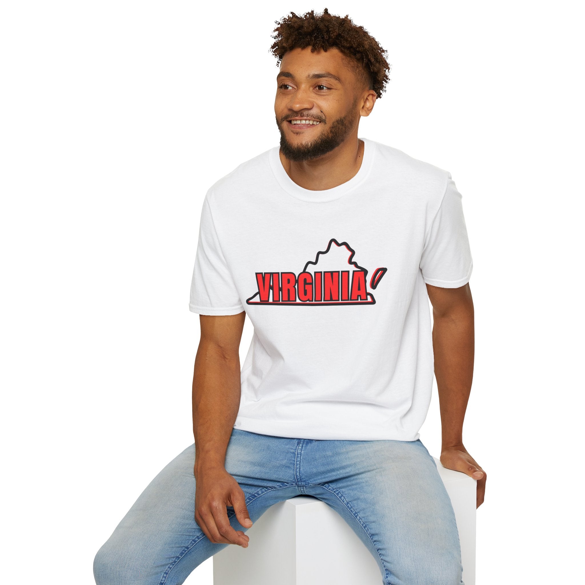Virginia Outline T-Shirt — State Pride Tee with "West Virginia" Text