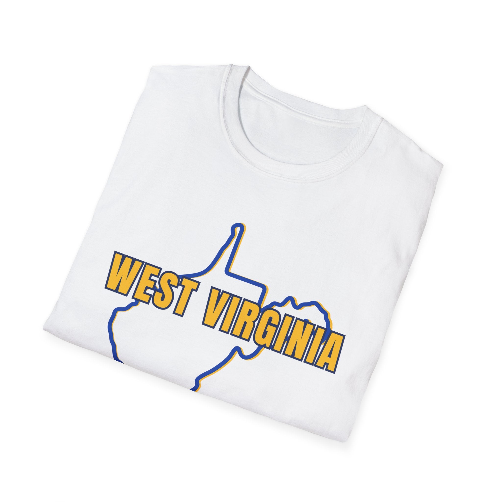 West Virginia Outline T-Shirt — State Pride Tee with "West Virginia" Text