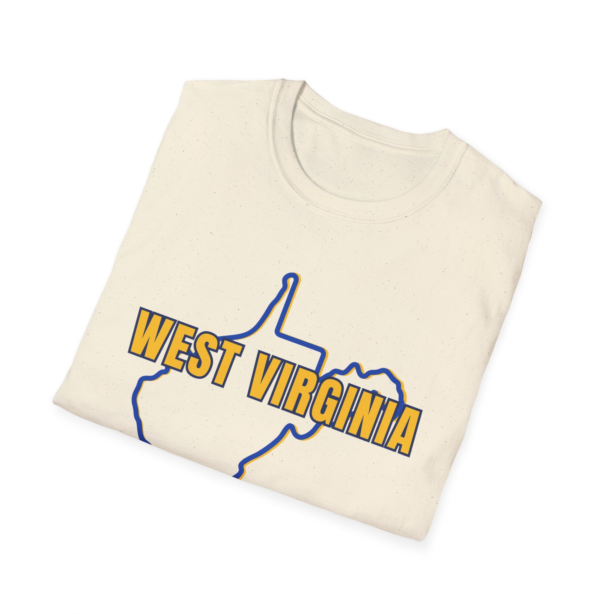 West Virginia Outline T-Shirt — State Pride Tee with "West Virginia" Text