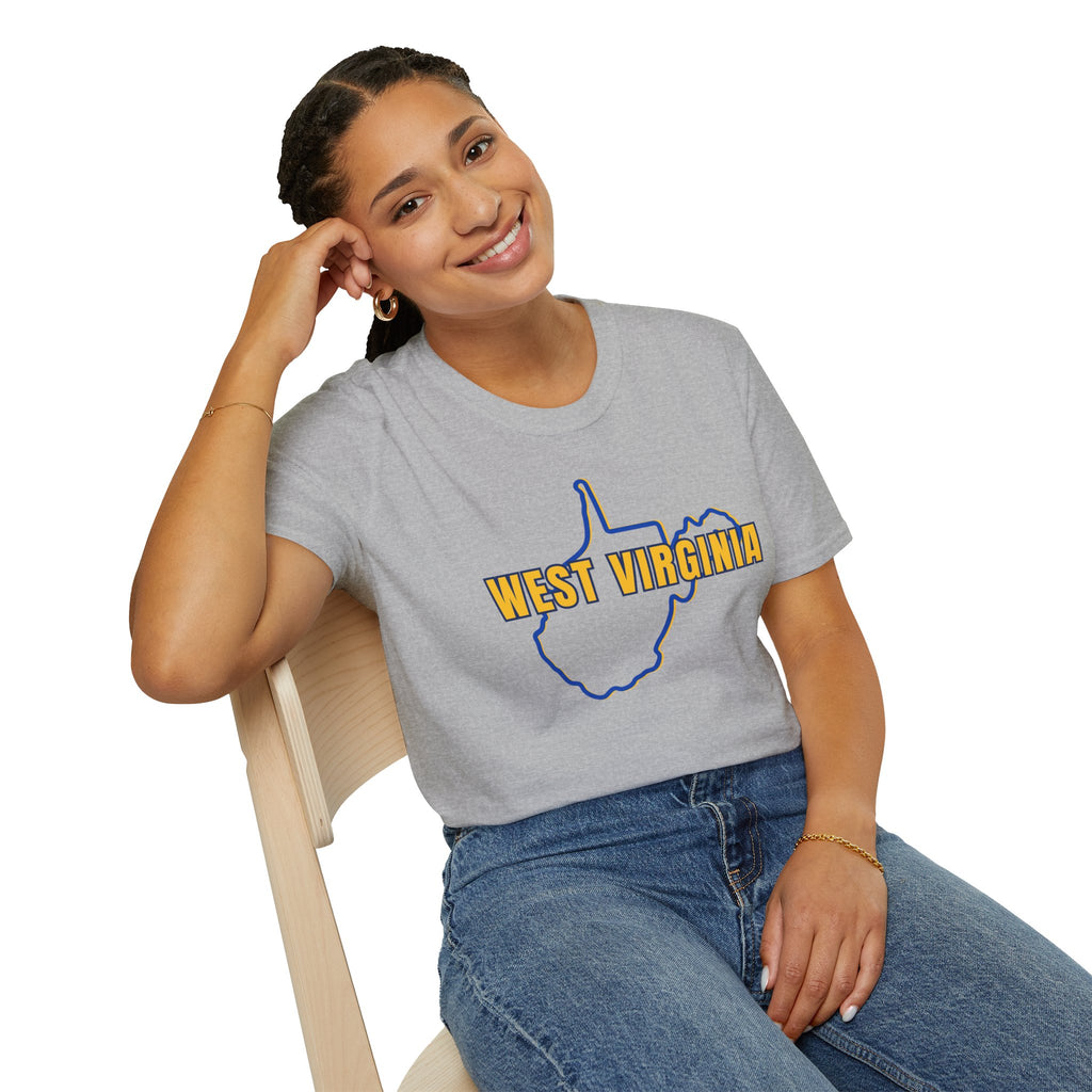 West Virginia Outline T‑Shirt – "God, Guns and West Virginia Till I'm Done" Graphic Tee