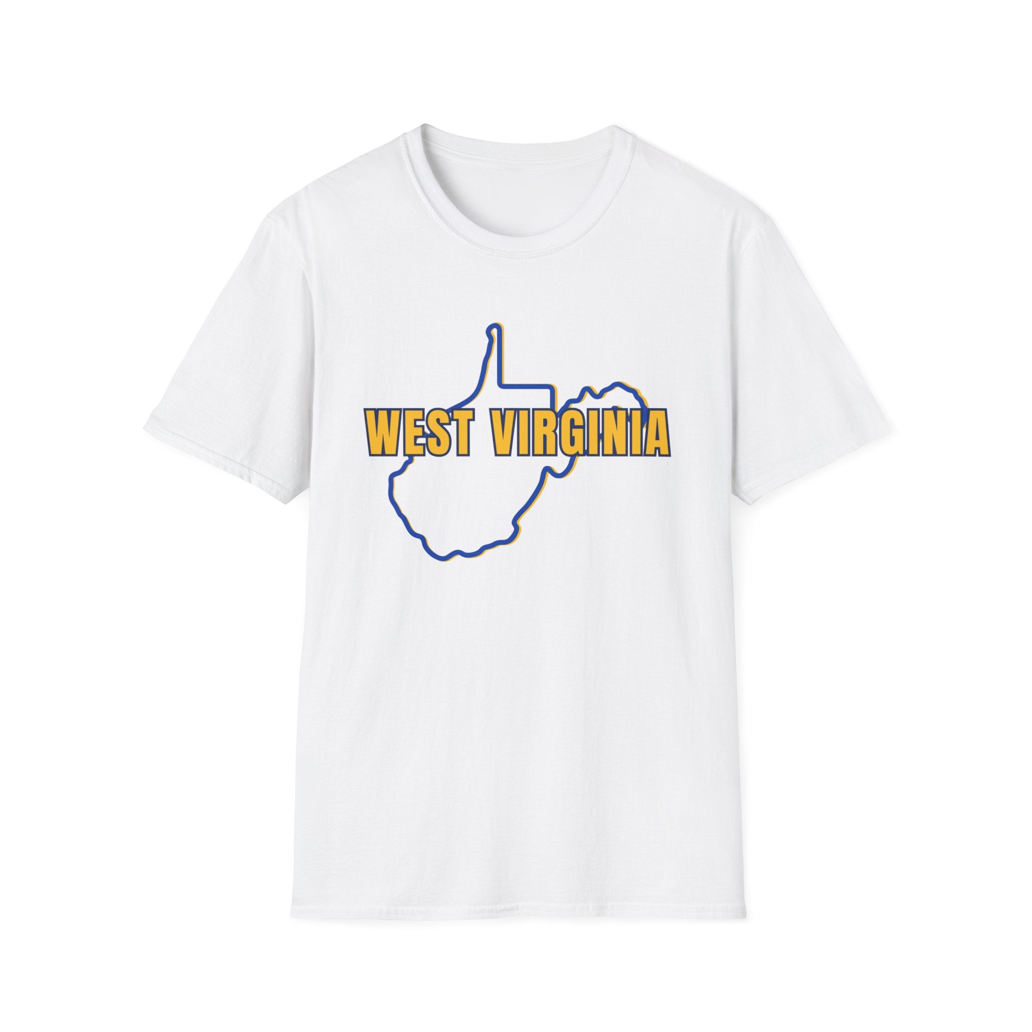 West Virginia Outline T-Shirt — State Pride Tee with "West Virginia" Text