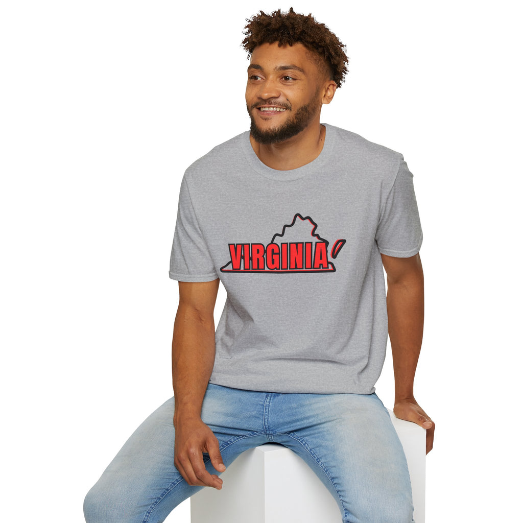 Virginia Outline T-Shirt — State Pride Tee with "West Virginia" Text