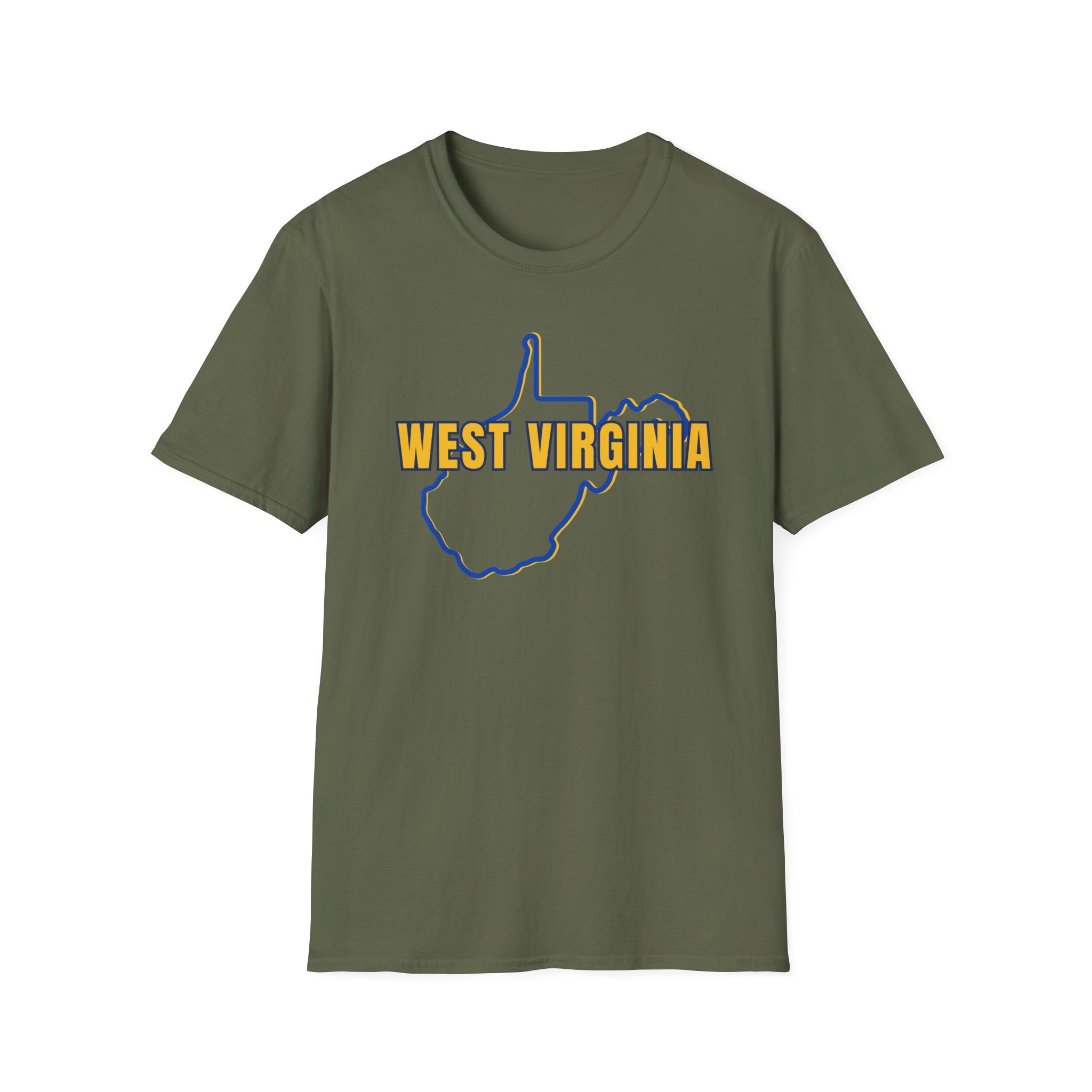 West Virginia Outline T‑Shirt – "God, Guns and West Virginia Till I'm Done" Graphic Tee