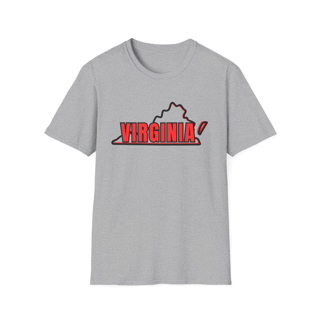Virginia Outline T-Shirt — State Pride Tee with "West Virginia" Text