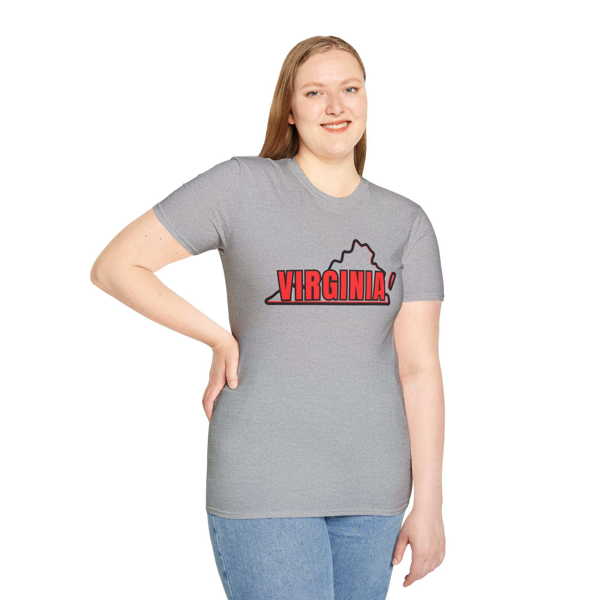 Virginia Outline T-Shirt — State Pride Tee with "West Virginia" Text