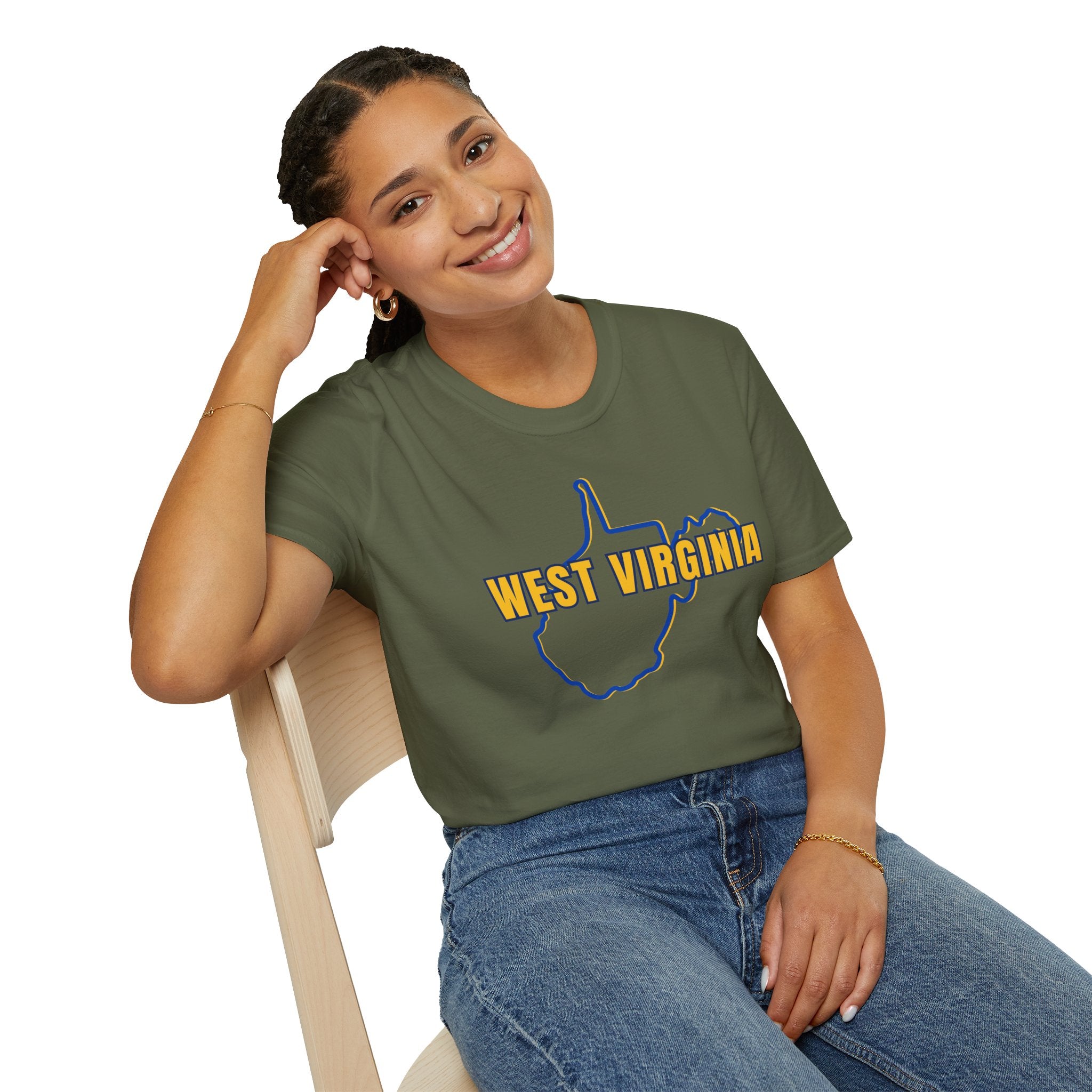West Virginia Outline T‑Shirt – "God, Guns and West Virginia Till I'm Done" Graphic Tee