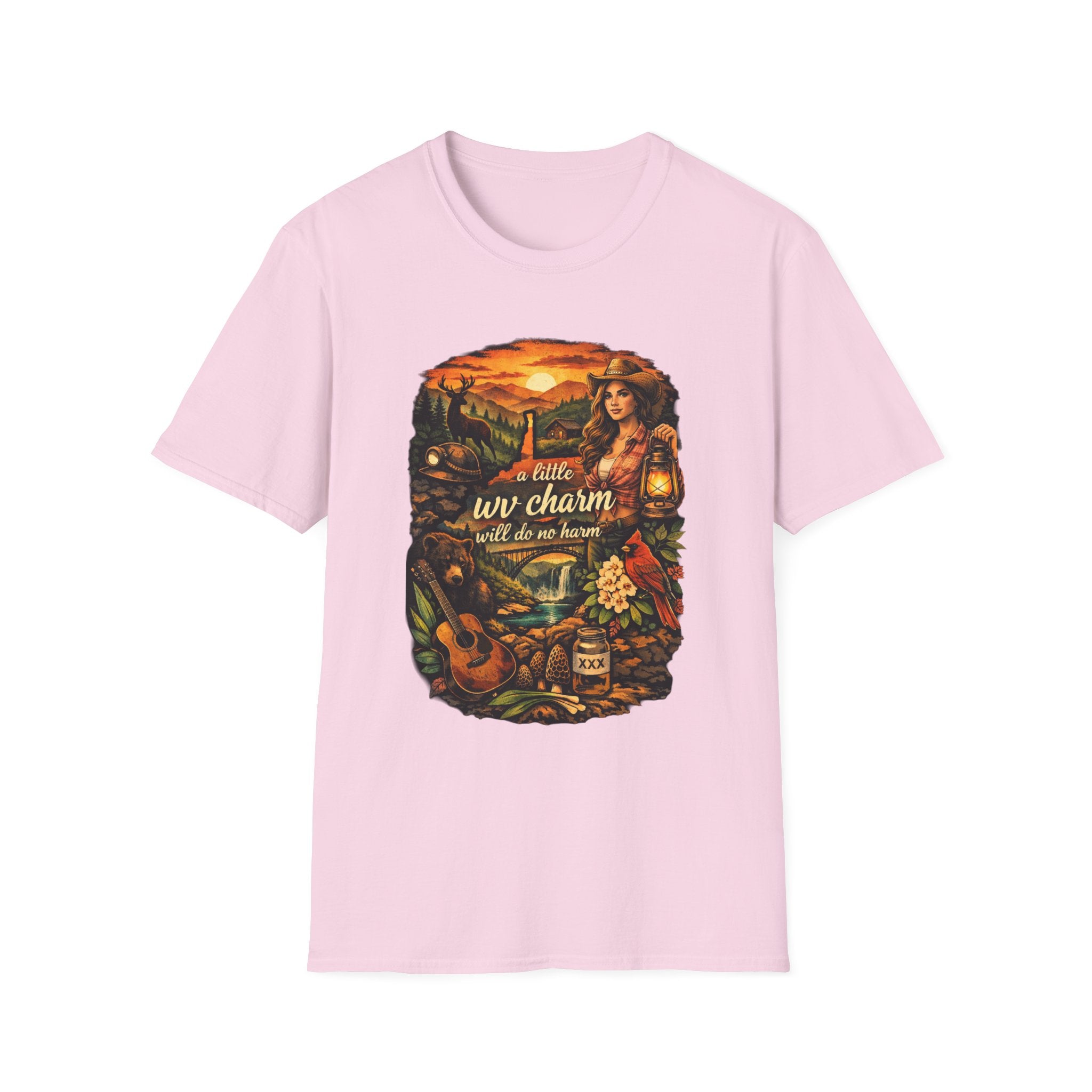 WV Charm Vintage Nature T-Shirt — “Little WV Charm” Scenic West Virginia Tee