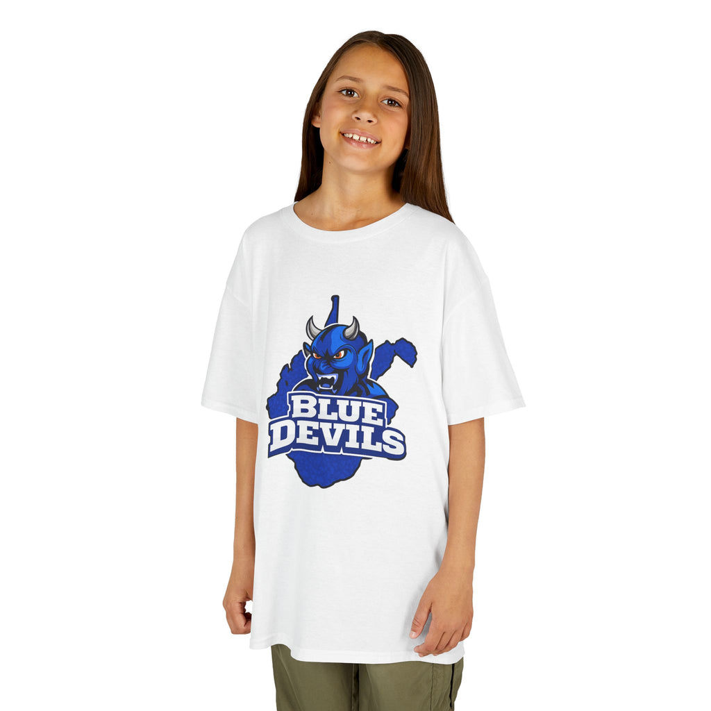 Kids Blue Devils Mascot T‑Shirt — Youth Team Spirit Tee