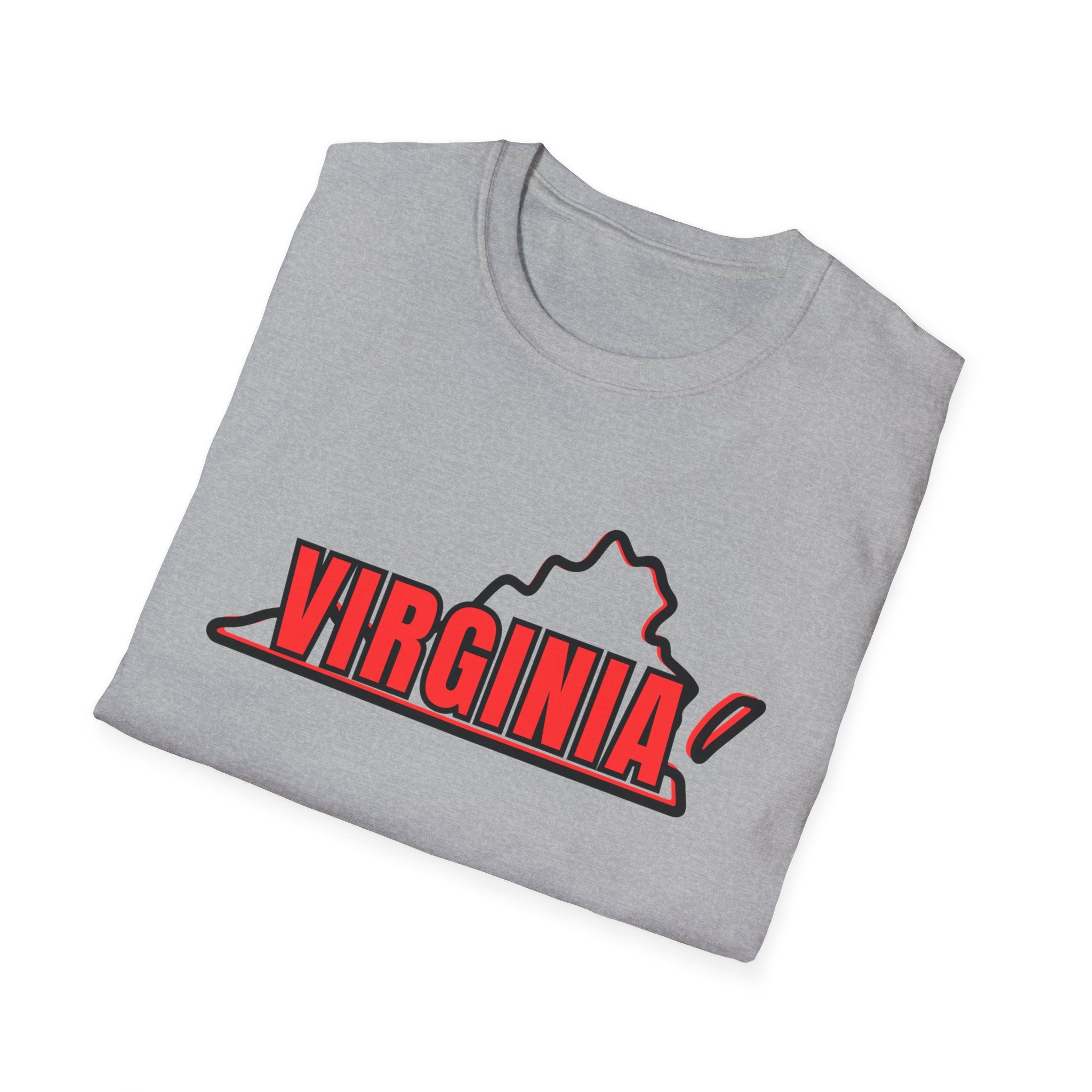 Virginia Outline T-Shirt — State Pride Tee with "West Virginia" Text