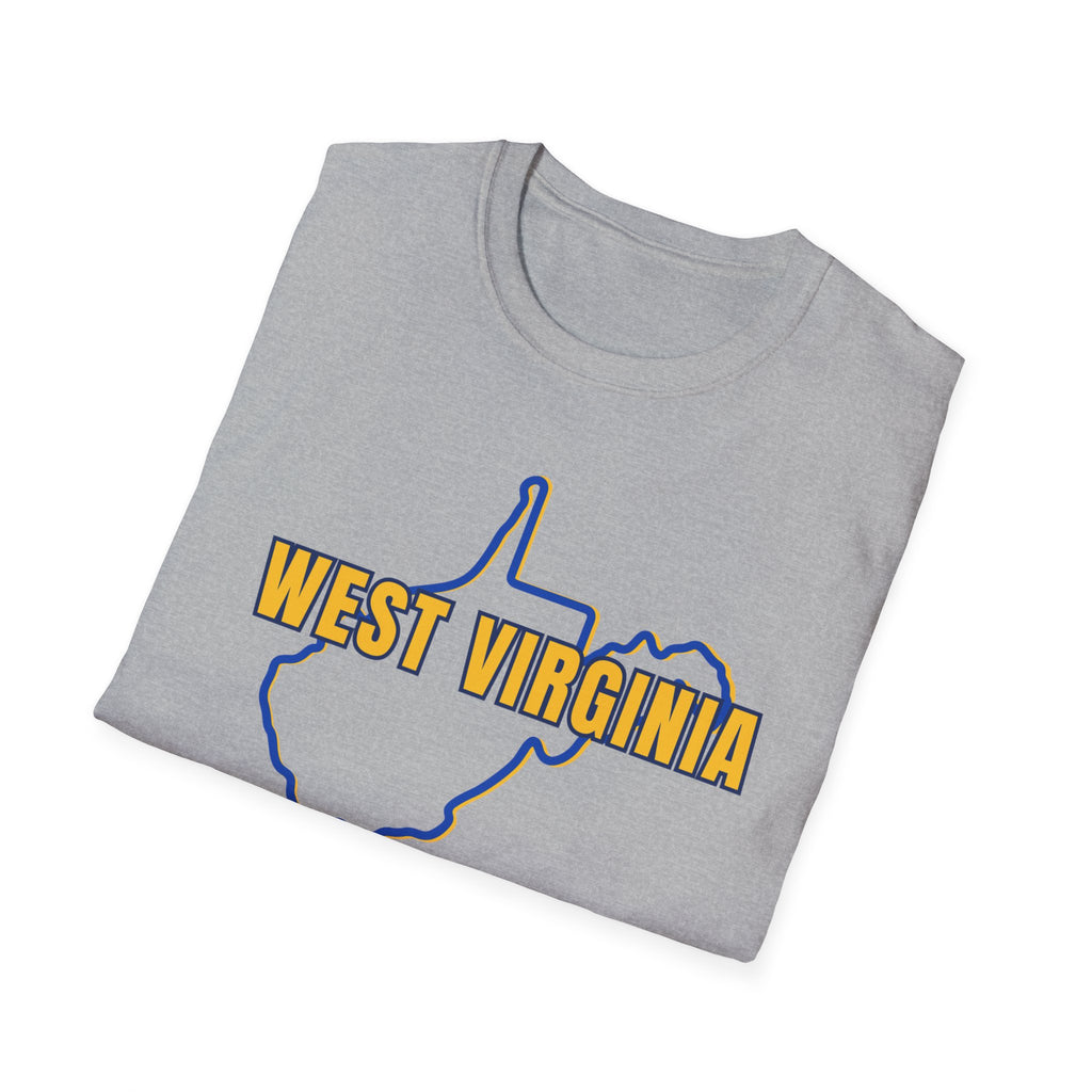 West Virginia Outline T‑Shirt – "God, Guns and West Virginia Till I'm Done" Graphic Tee