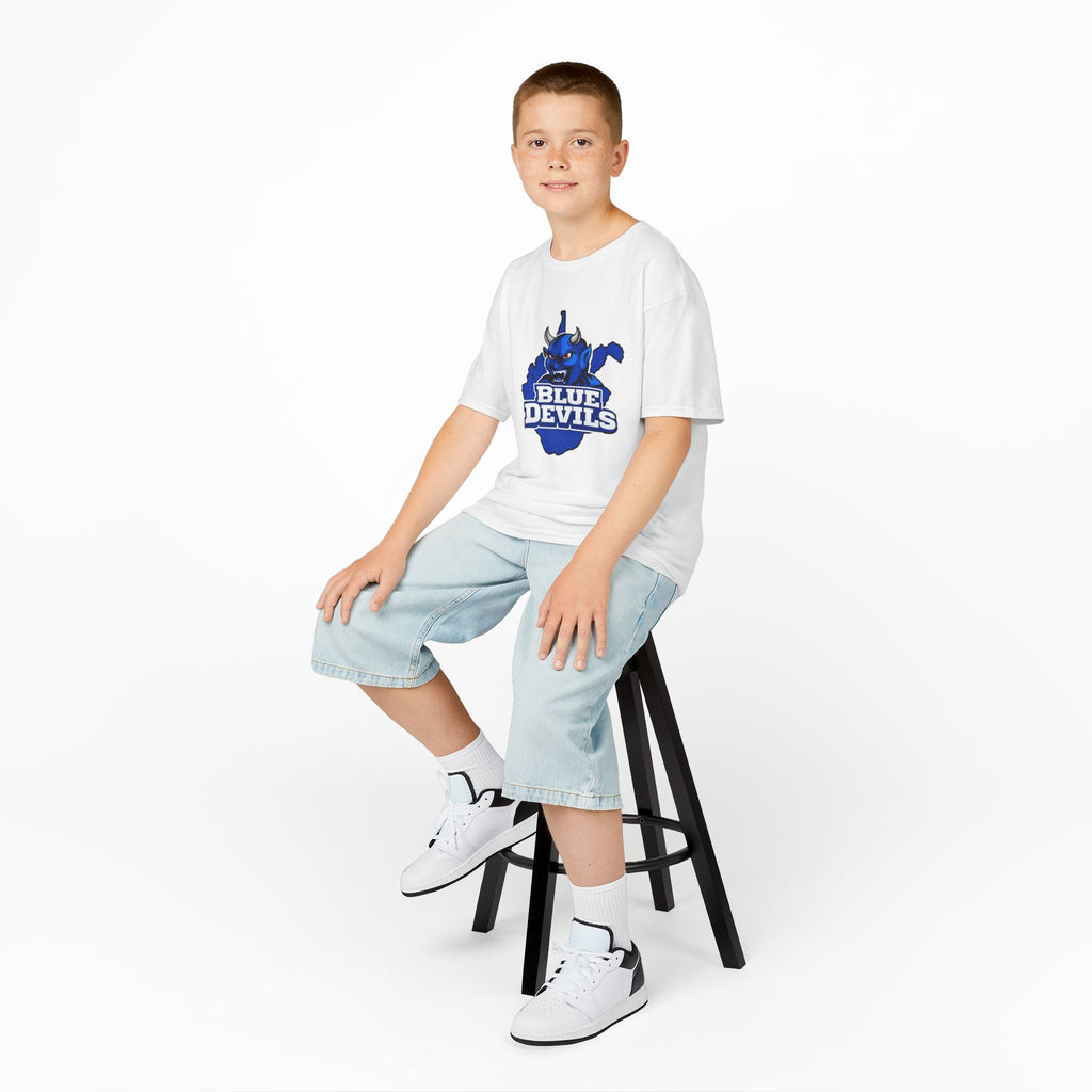 Kids Blue Devils Mascot T‑Shirt — Youth Team Spirit Tee