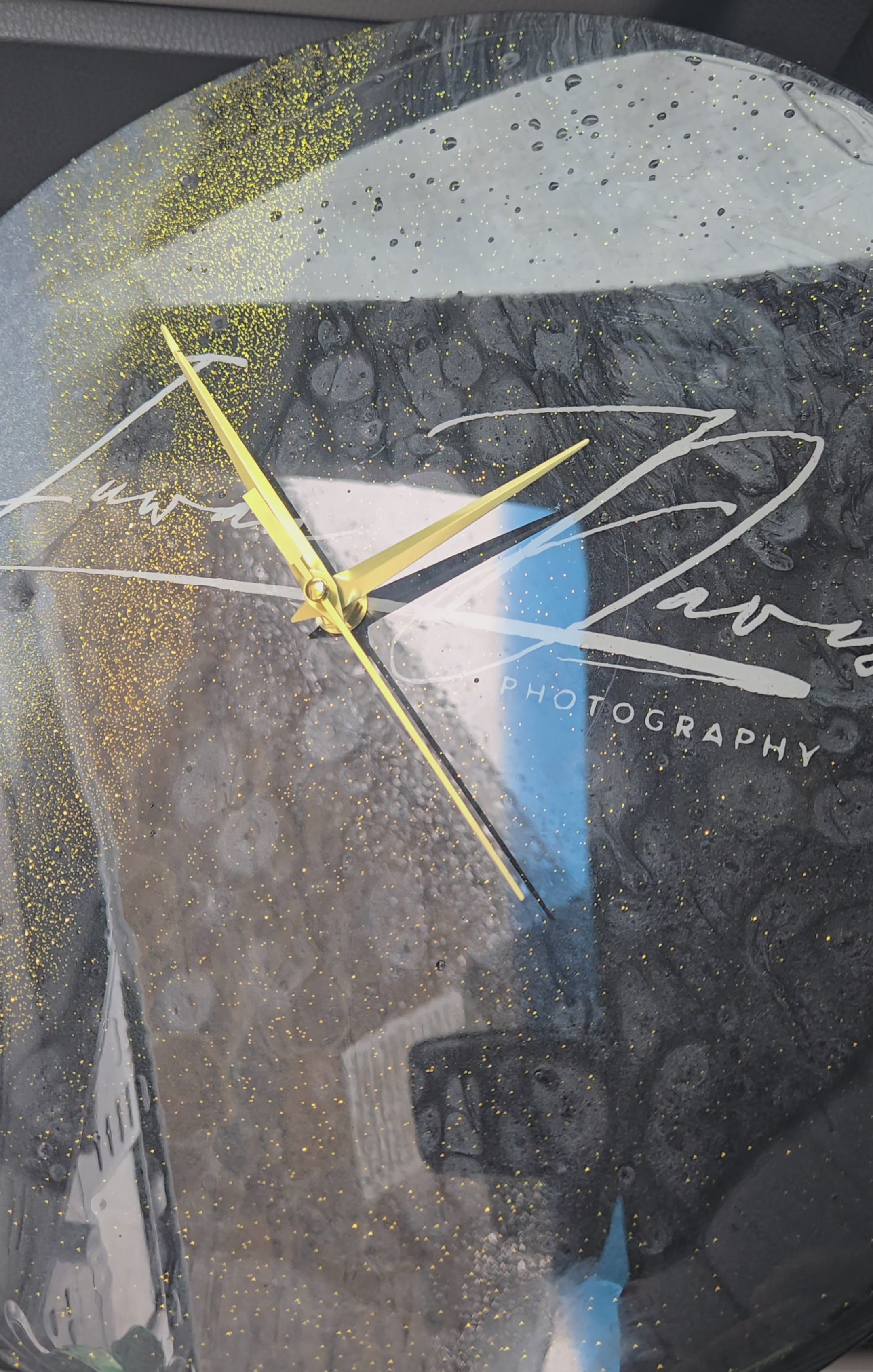 Custom 15 inch round epoxy clock or wall piece